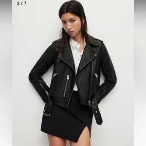 All saints leather balfern biker jacket